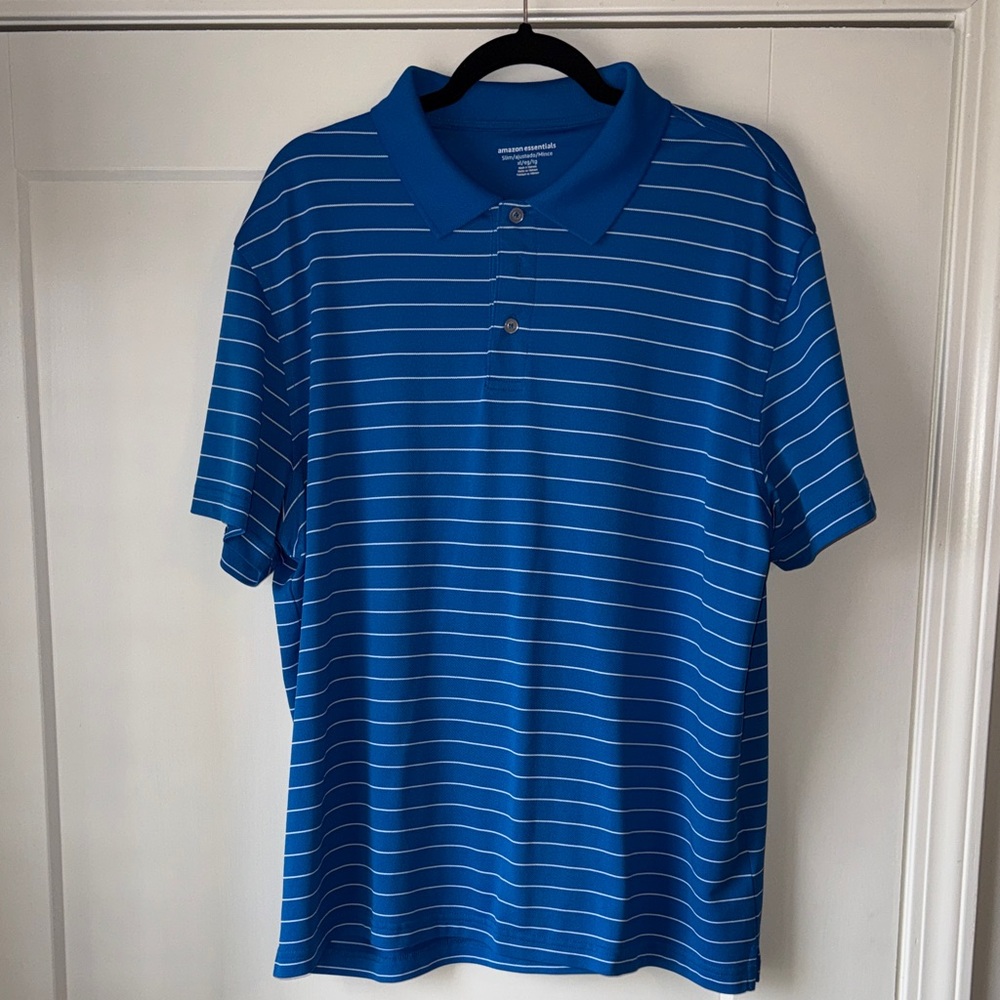 Blue Striped Polo Shirt XL